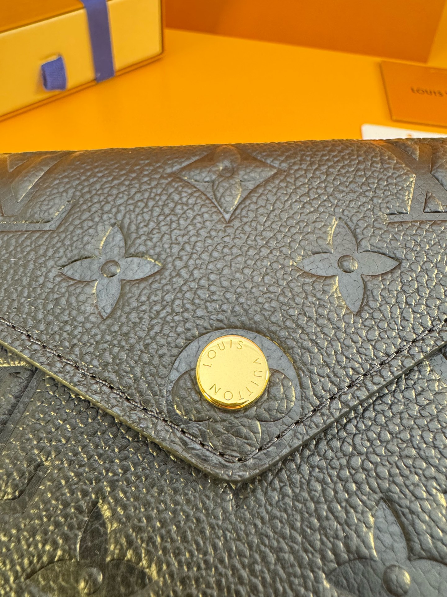 M64060 LV Victorine Wallet Black Monogram Empreinte leather