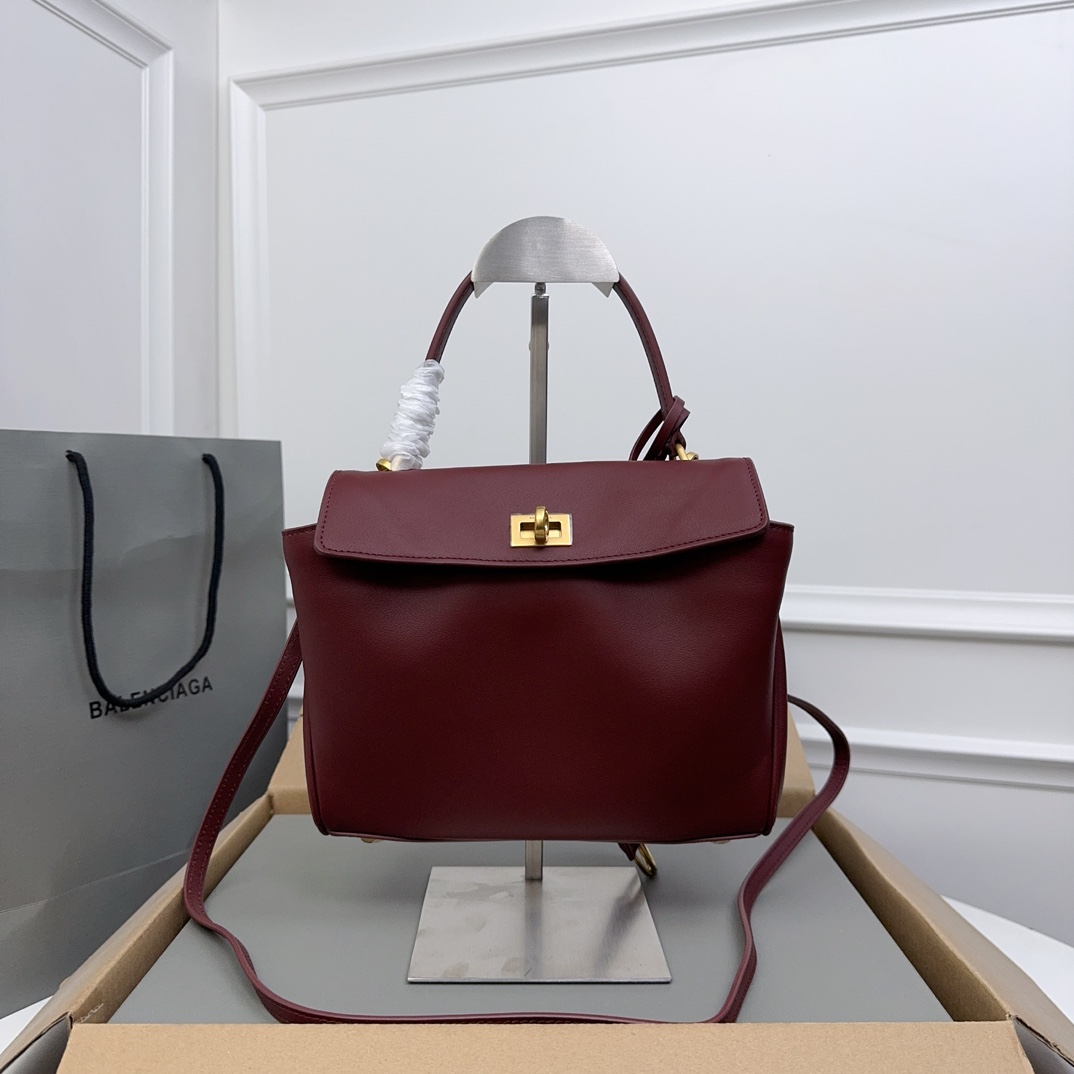 𝐁alenciaga Women's Rodeo Handbag Mini in Burgundy