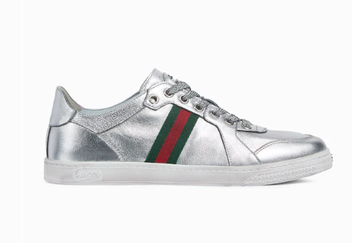Unisex Gucci Stretch low-top trainer-Silver