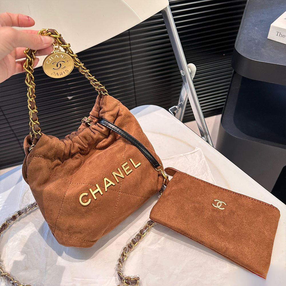 CHANEL 22bag Smal&Medium Suede Garbage HANDBAGShoulder Bag(Mirror Quality)