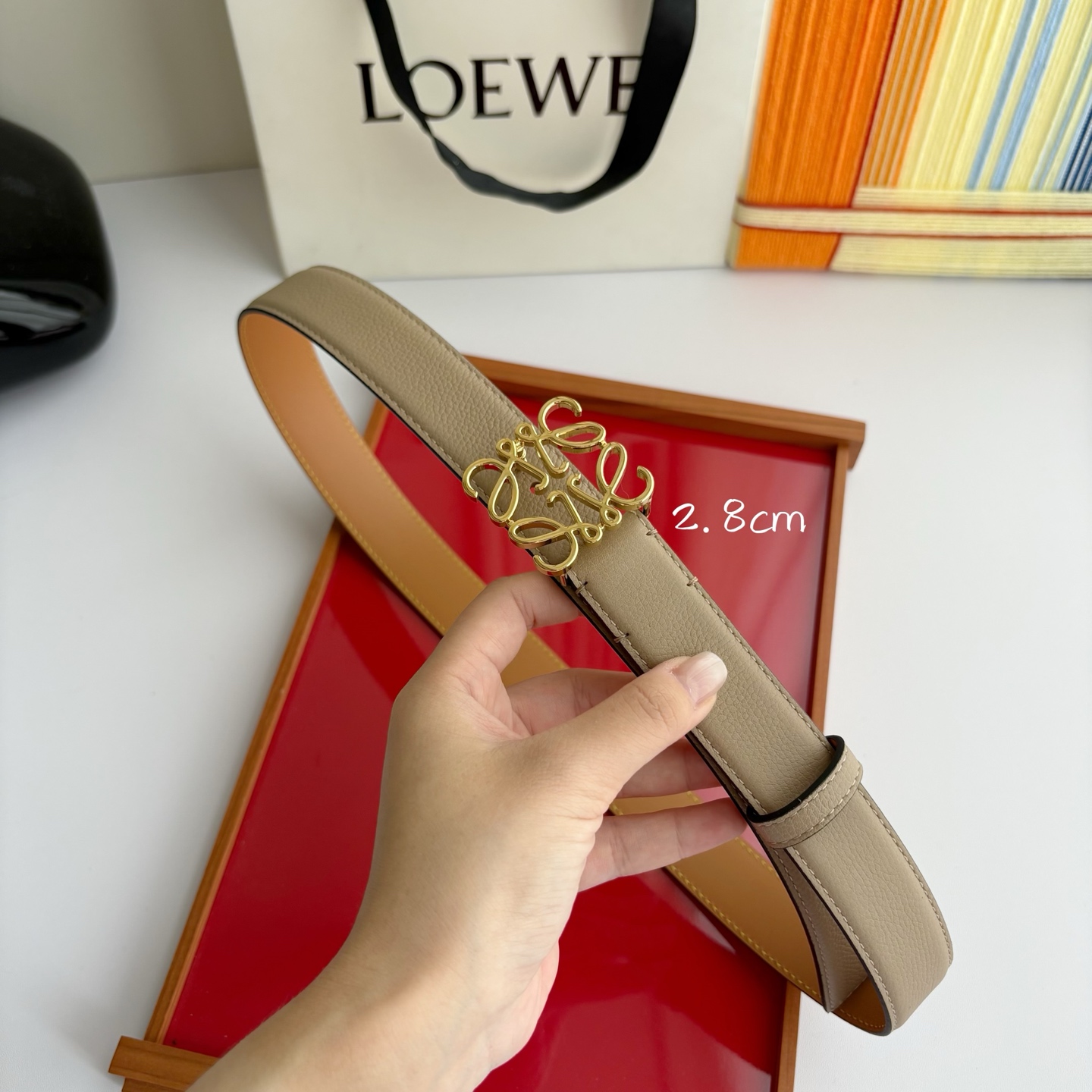 Loewe Anagram Leather Belt 2.8cm