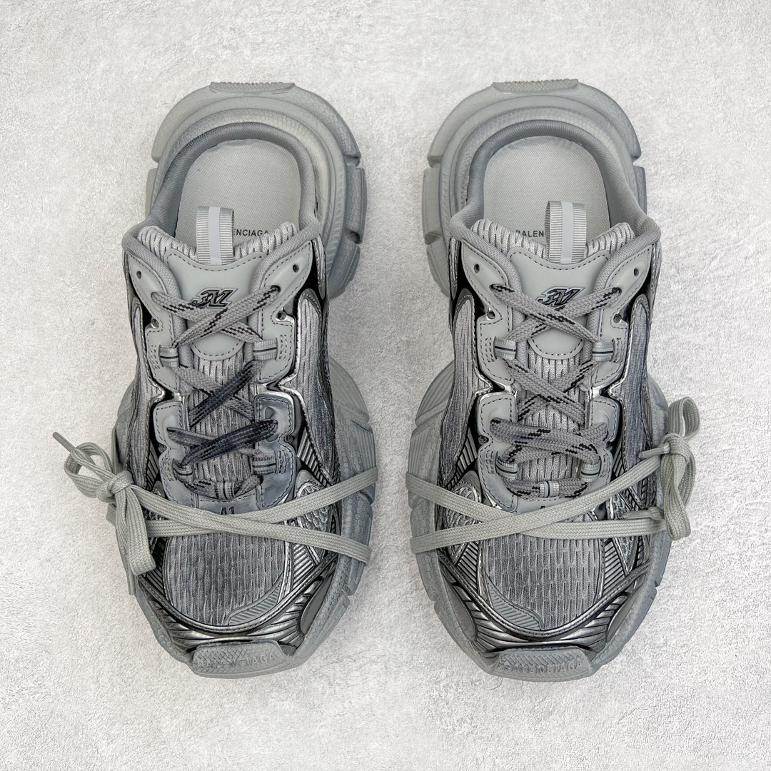 Balenciaga 3XL Gray Mesh Wrapped Laces Slip-On Mule Oversized Chunky Sneaker - KAIROO