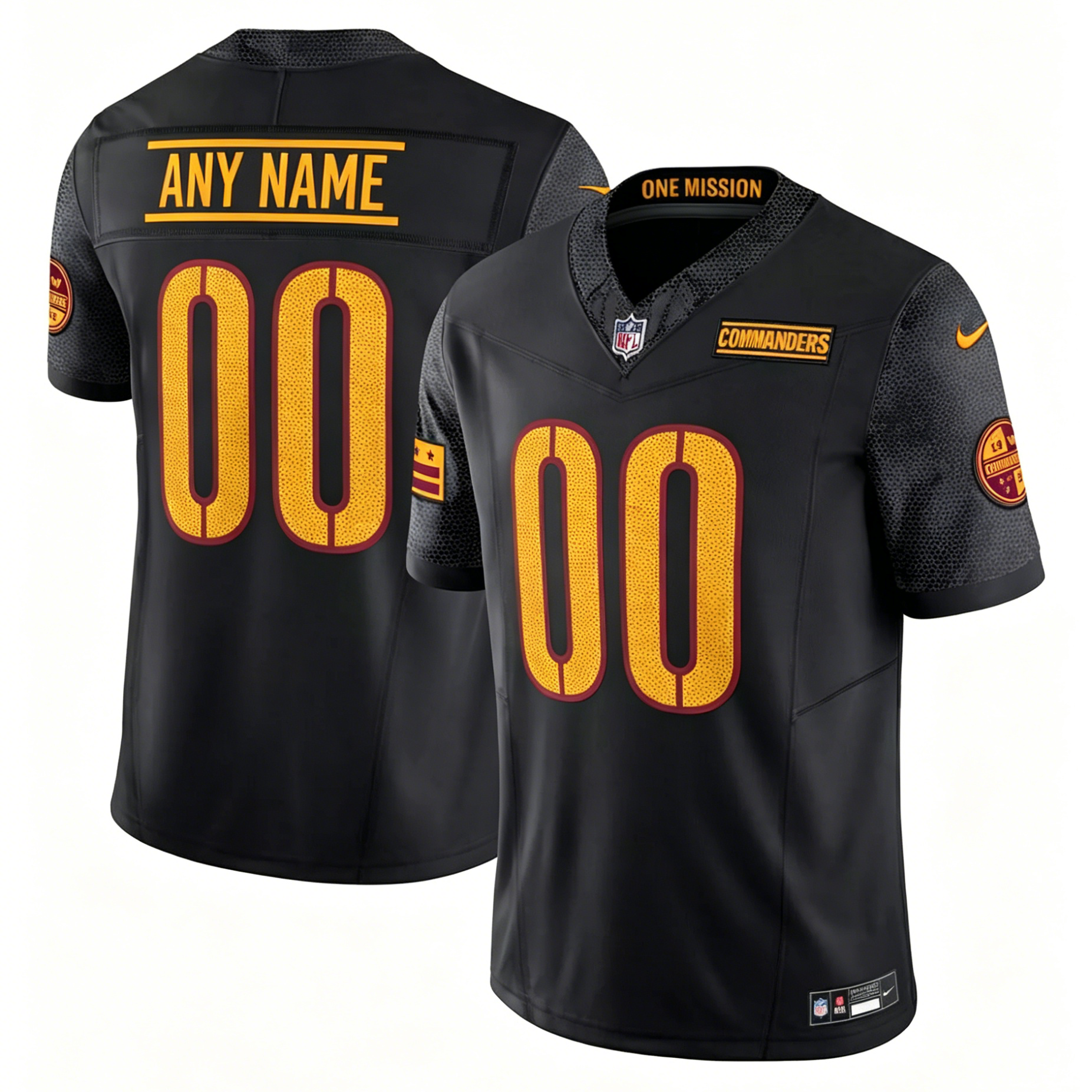Customized Washington Commanders Nike Black White Red Home and Away Vapor F.U.S.E. Stitched Retired Limited Jersey