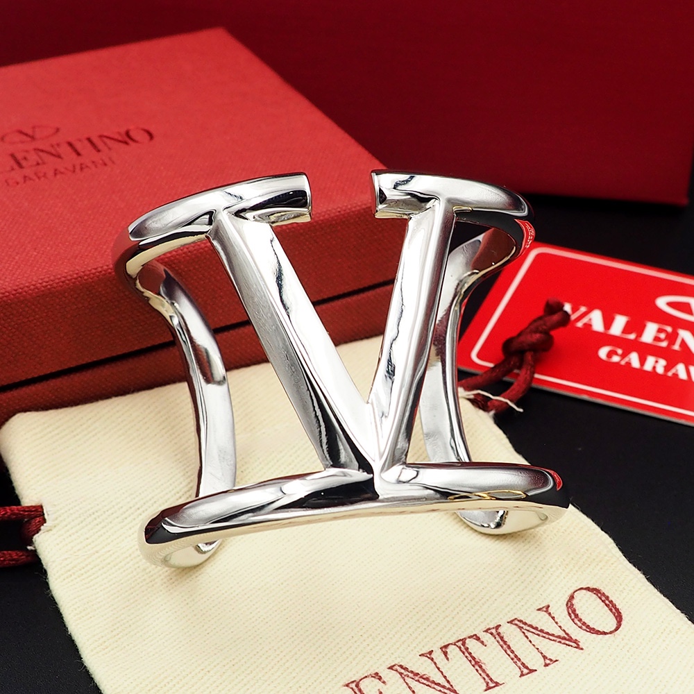 Valentino Silver Wide Open Bracelet