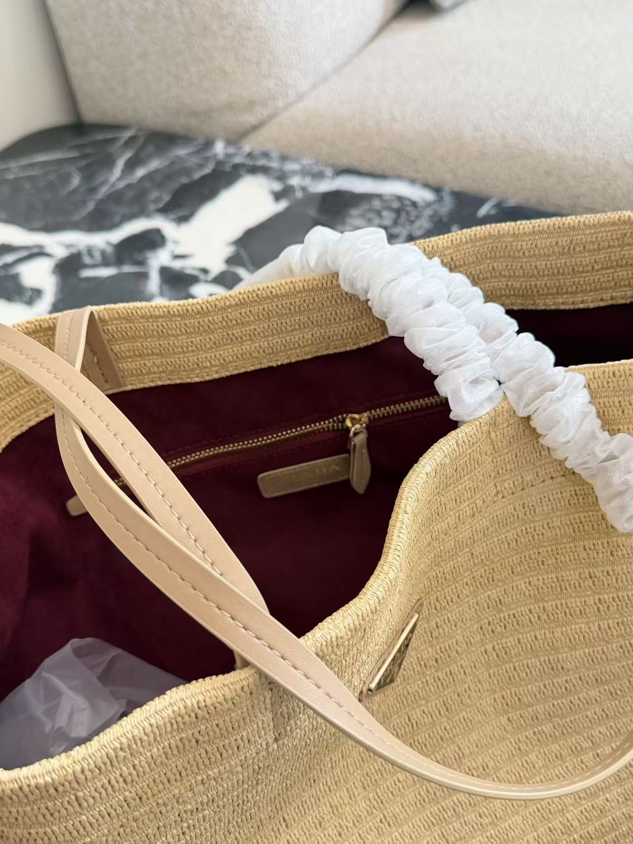 Prada woven bag shopping bag