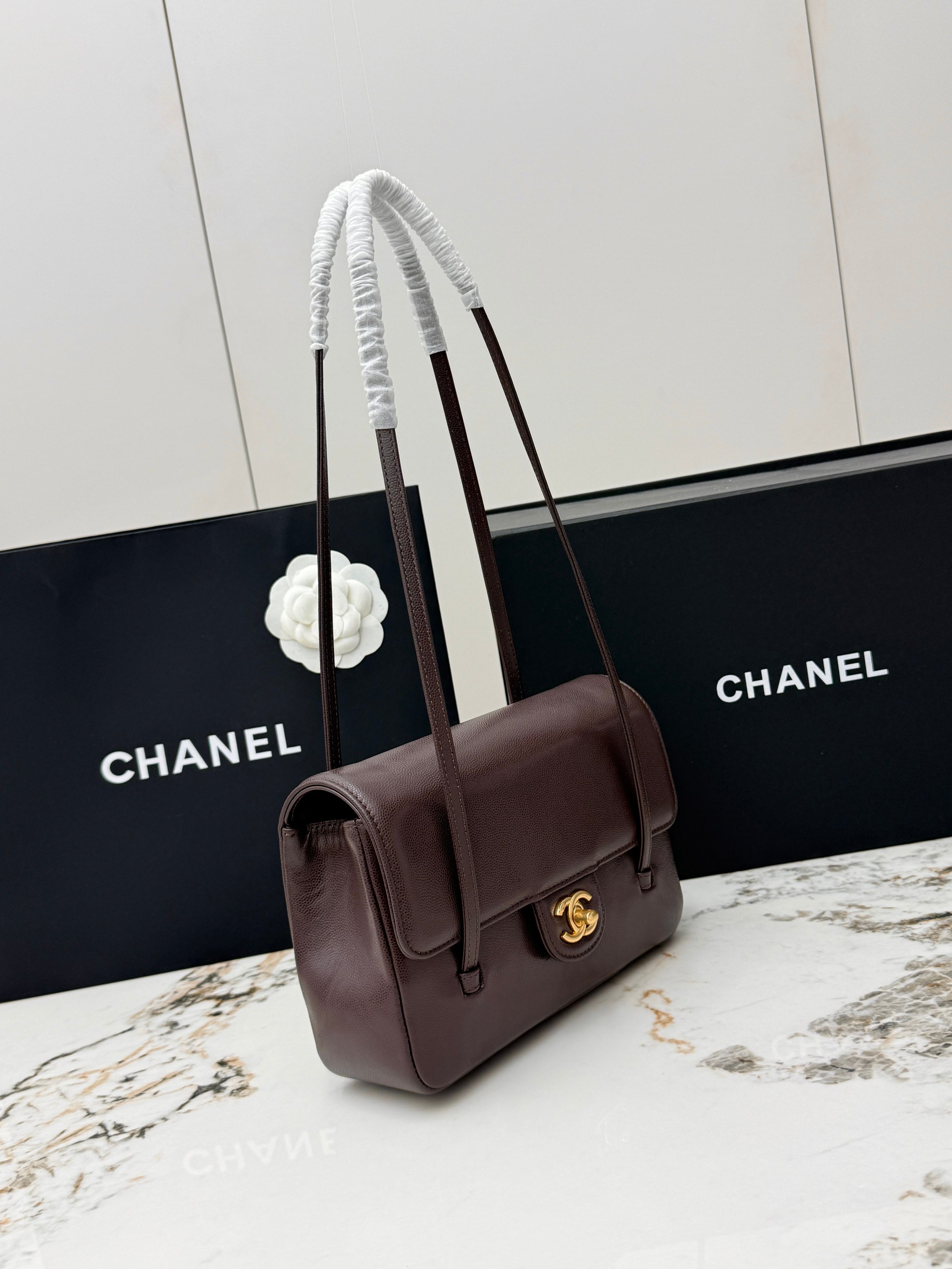 Chanel Spring Summer 2026 Small Flap Bag in Dark brown