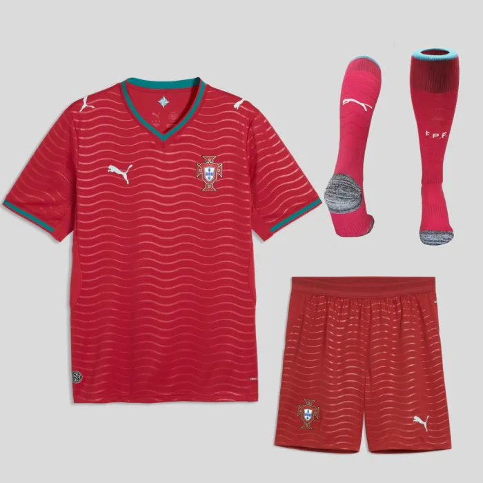 Kids Portugal Home Jersey Suit & Socks World Cup 2026