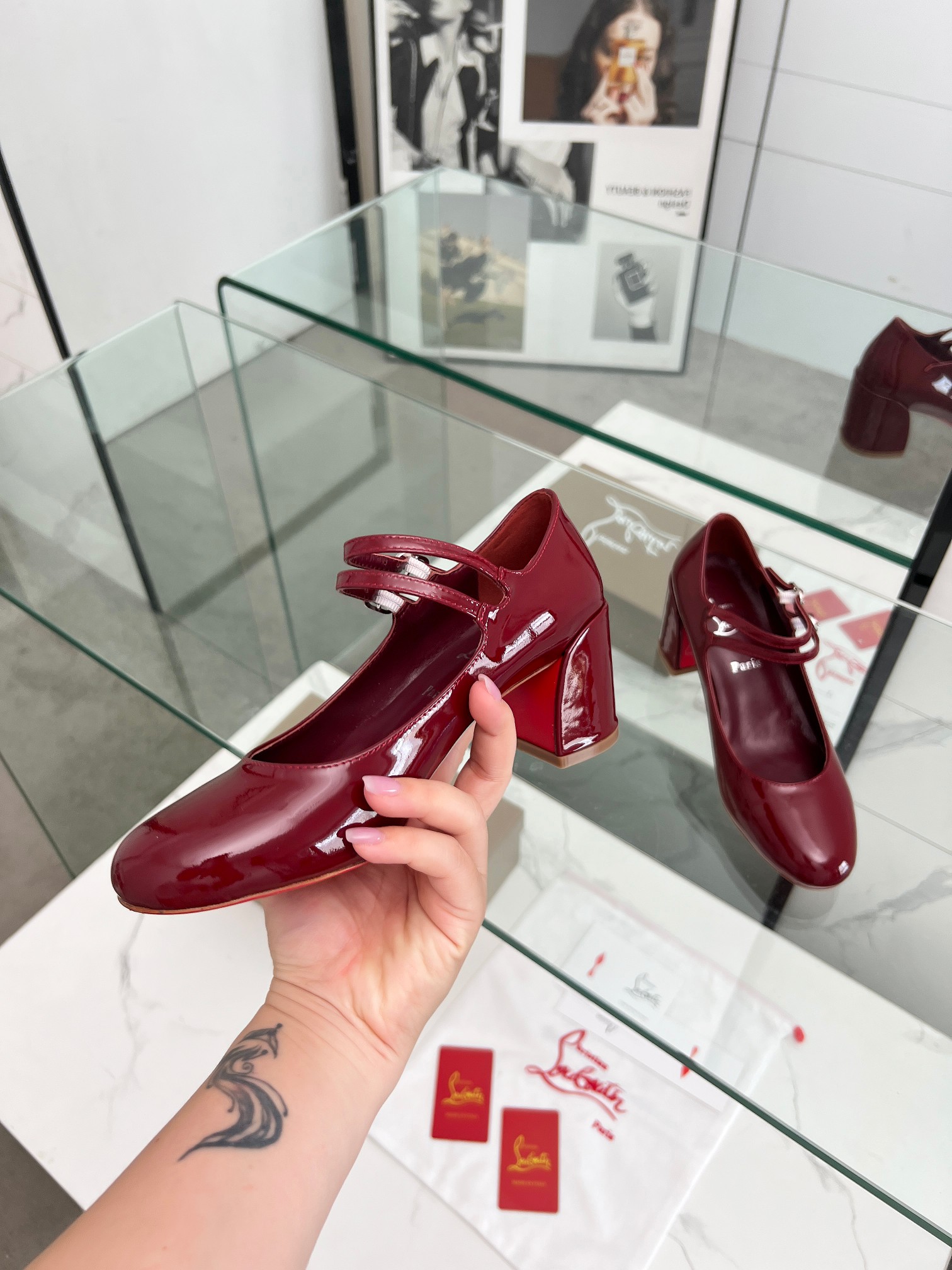 Christian Louboutin Patent leather Pump with strap