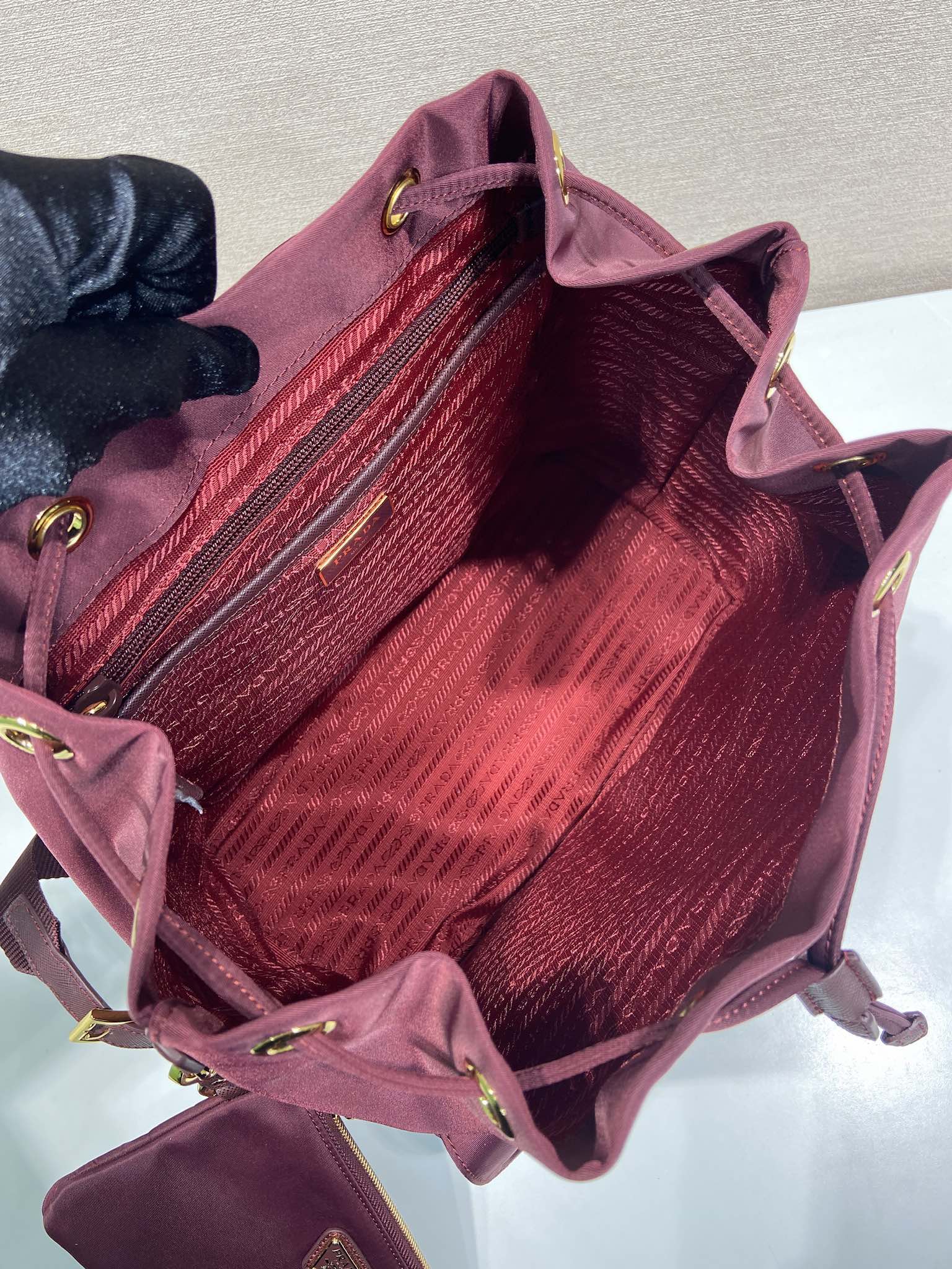 Prada  Backpack 32 burgundy nylon fabric 280832
