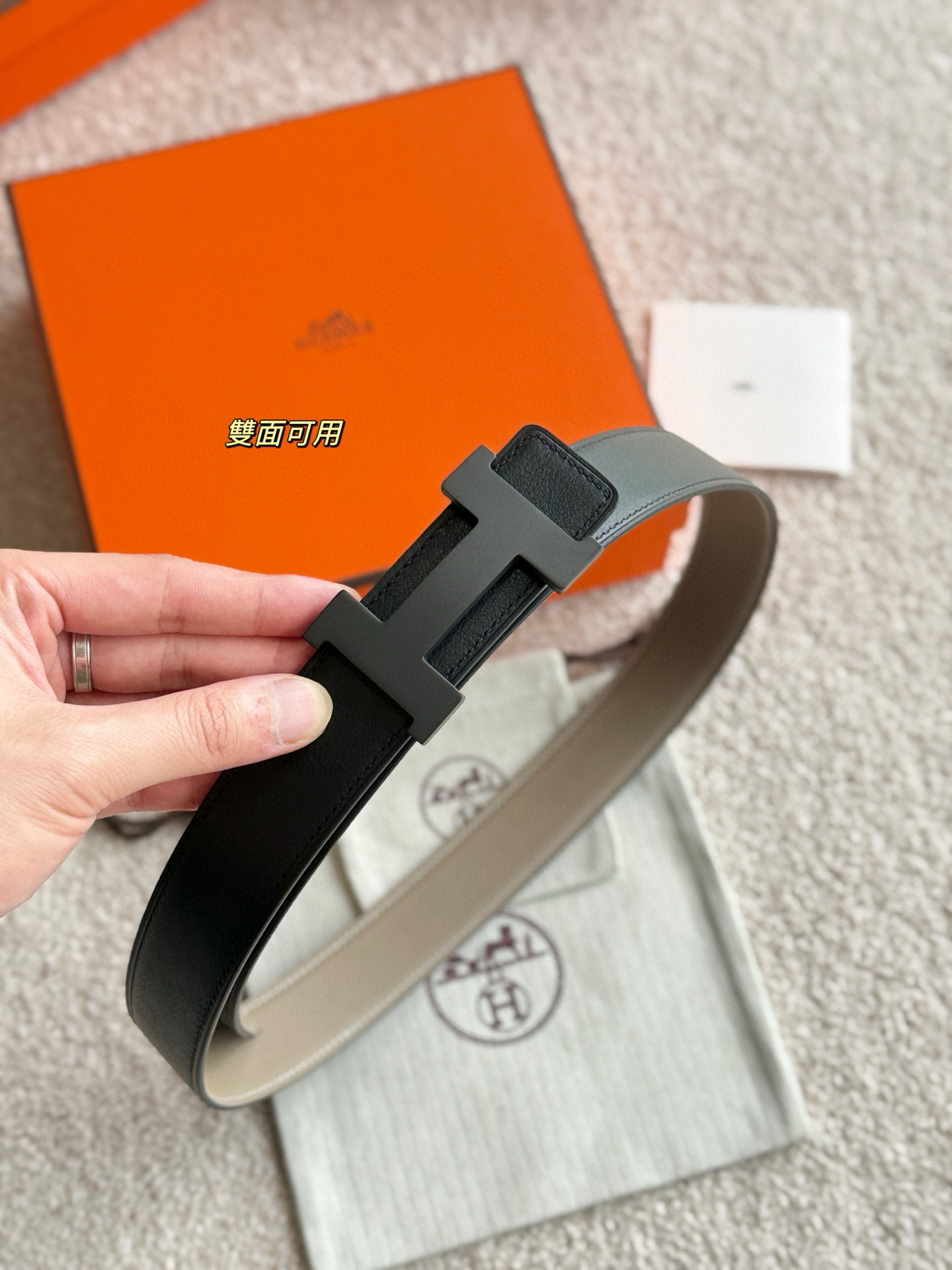 Hermes Constance H Reversible Leather Belt 32mm