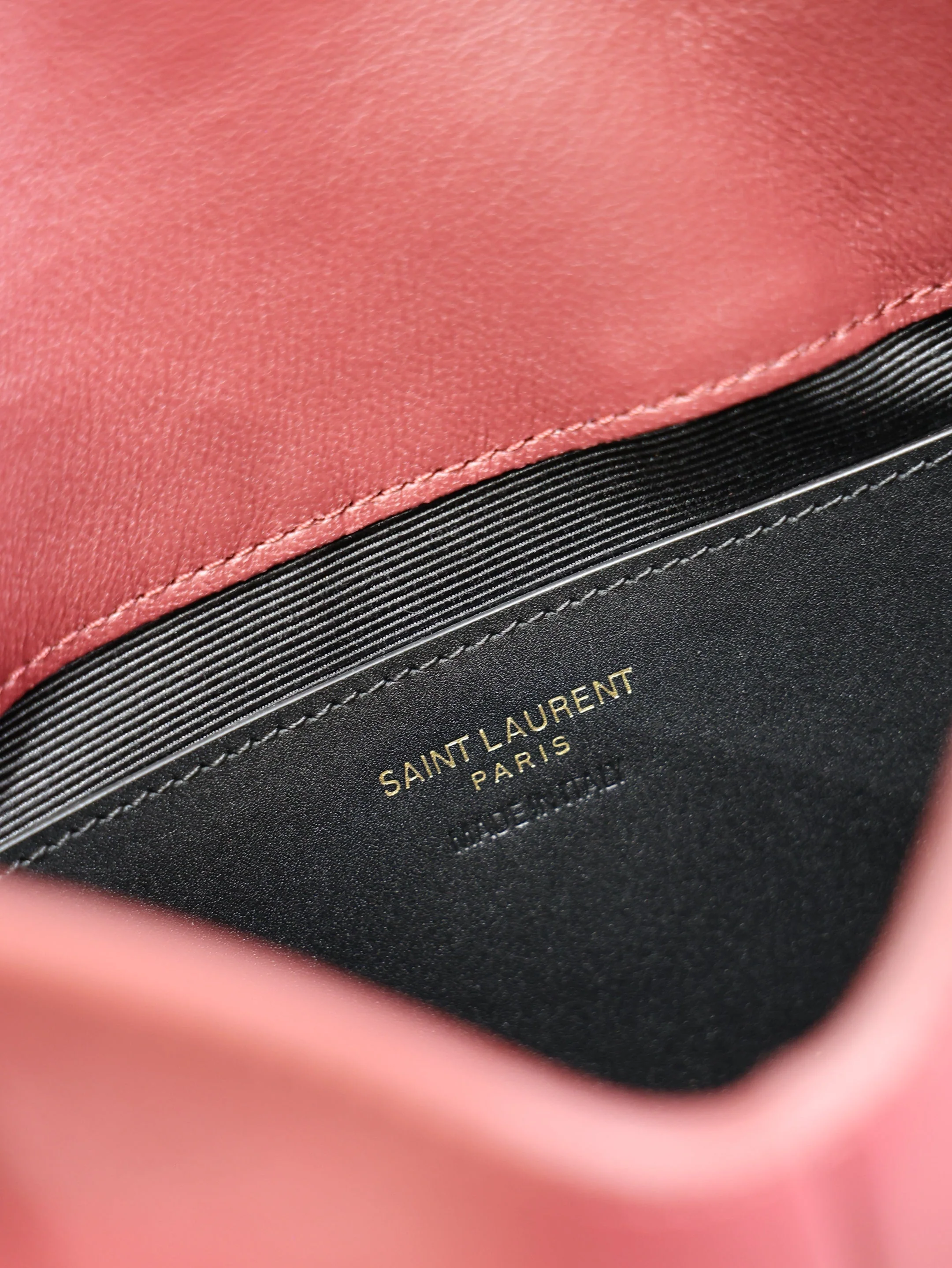 Saint Laurent YSL Calypso Bag 19cm Burgundy Sheepskin Leather