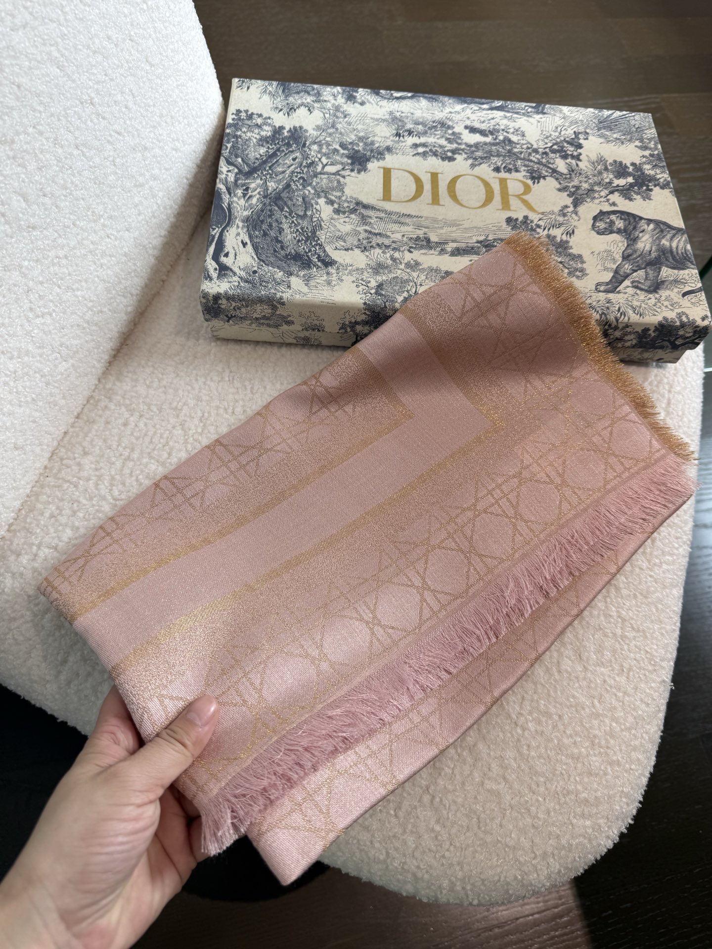 Dior Cannage Cashmere and Silk Shawl 140