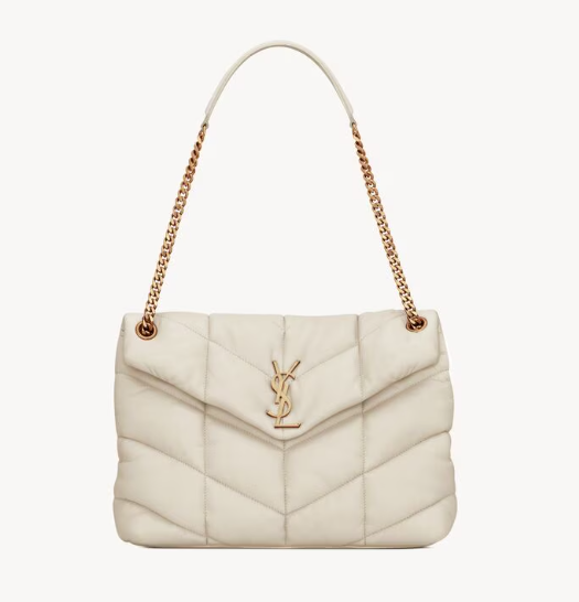 Saint Cream white Lambskin Medium Puffer Bag 577475