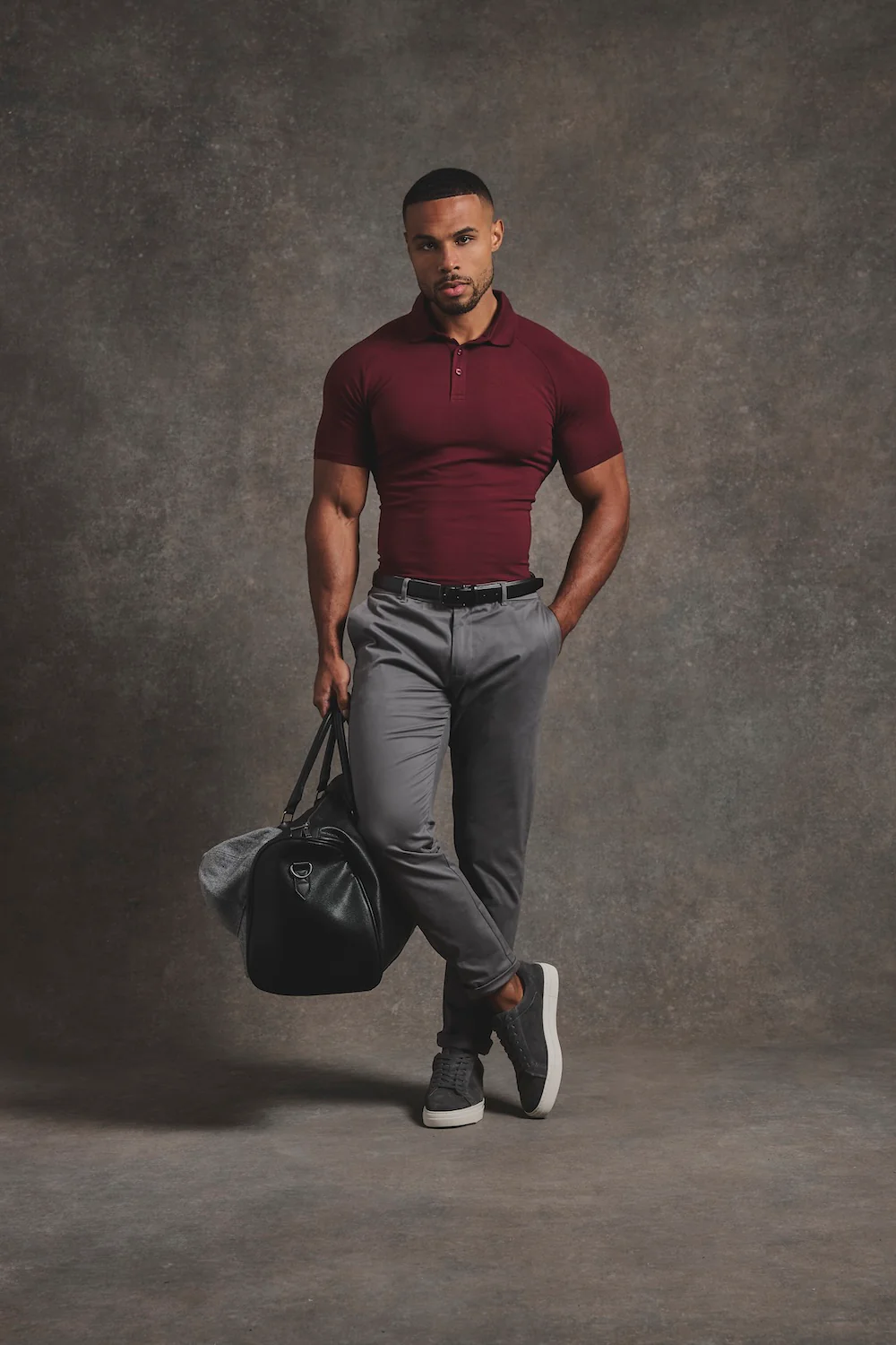 Athletic Fit Polo Shirt in Burgundy