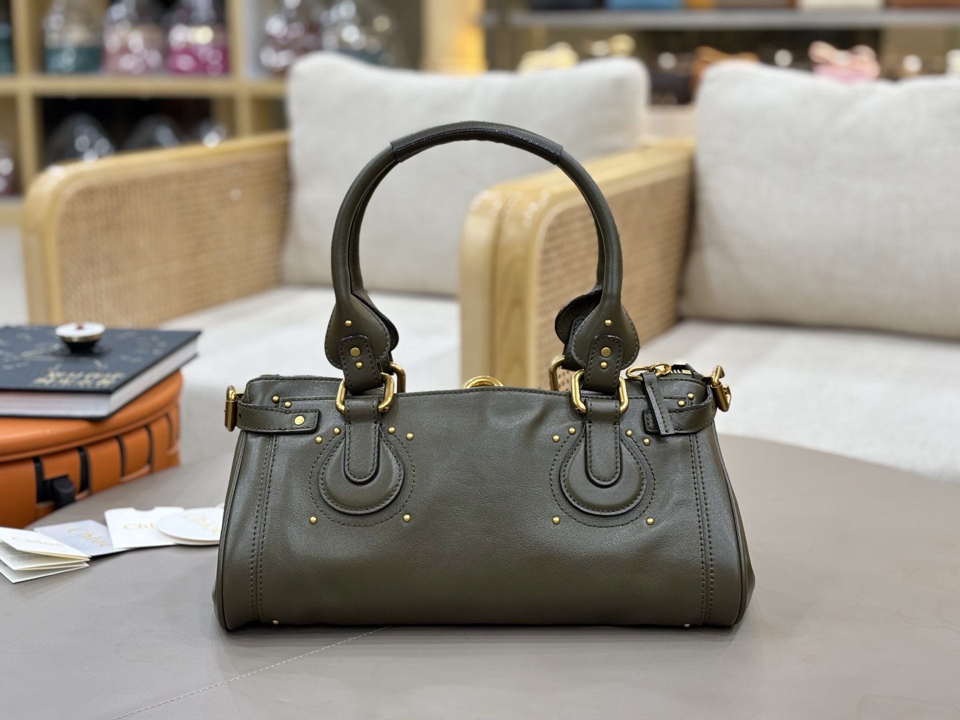 Chloe Paddington Bag in Grained Calfskin-Winter Ivy