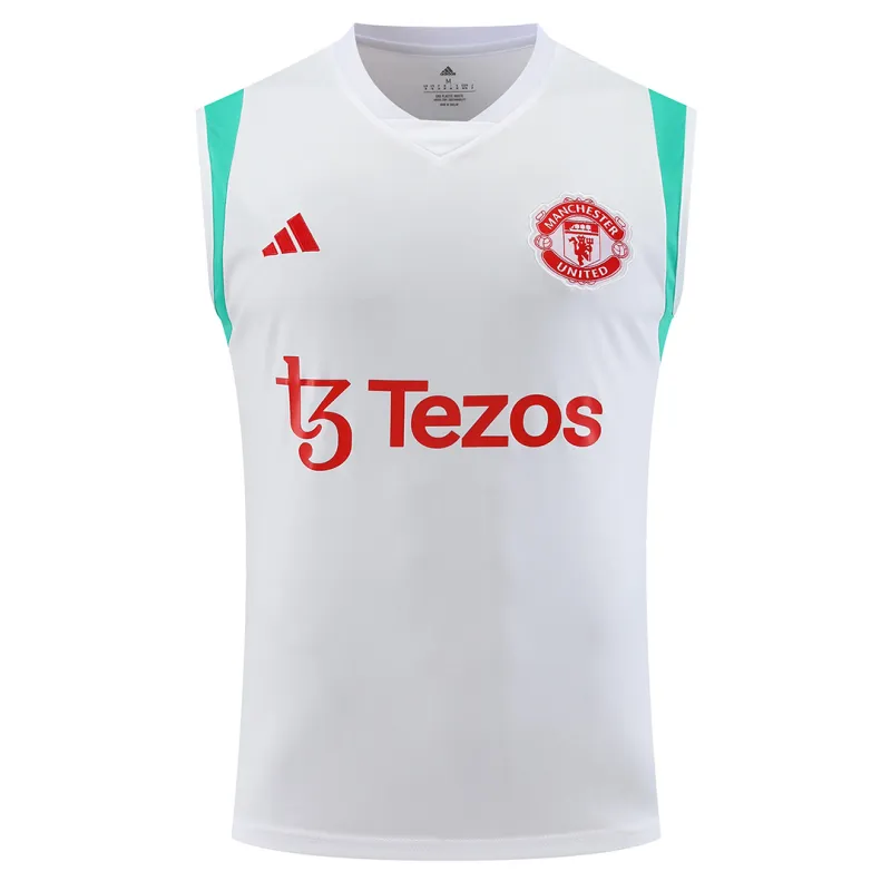 23-24 Manchester United Pre-Match Vest Jersey White
