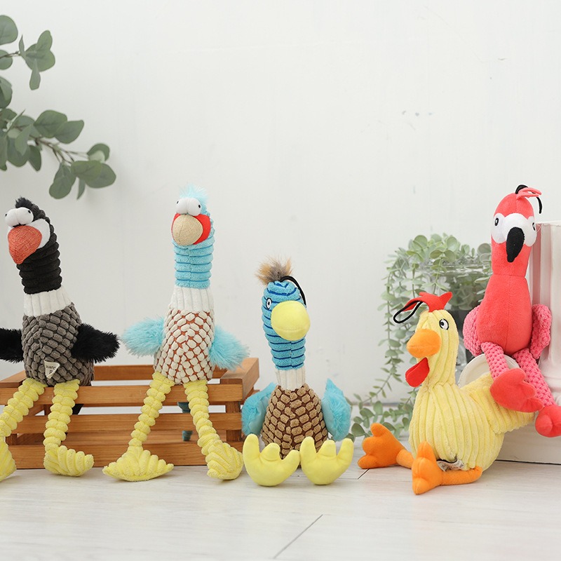 Colorful Squeaky Dog Toy Screaming Chicken Teeth Cleaning Teeth Grinding Blue/Green/Black