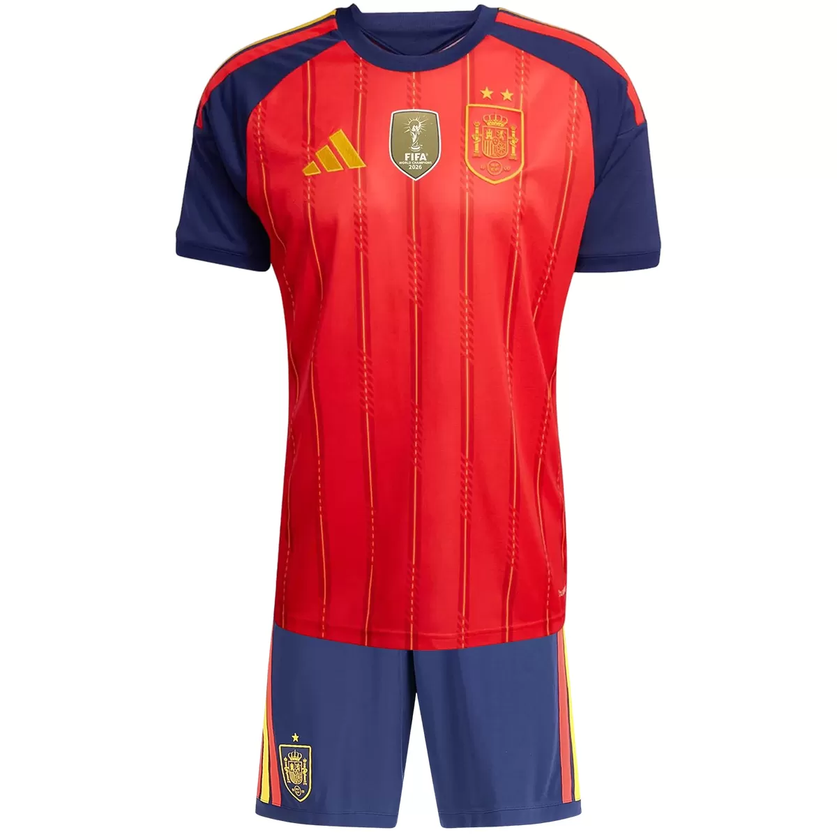 Kids Spain Home Champion Jersey Suit & Socks World Cup 2026 - 2 Stars