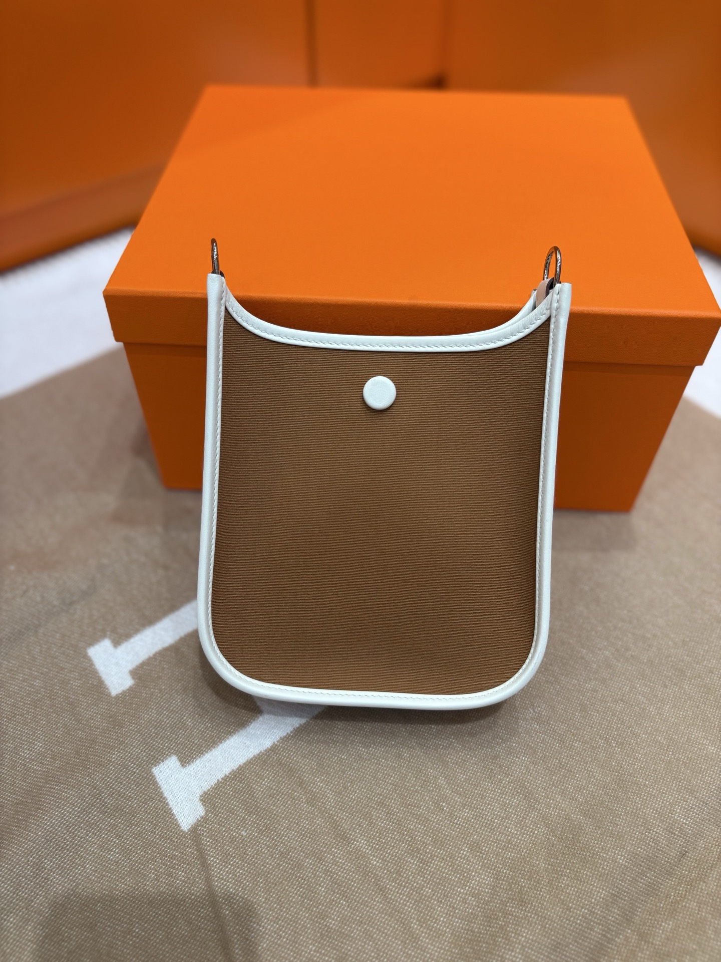 Hermes Evelyne canvas crossbody bag