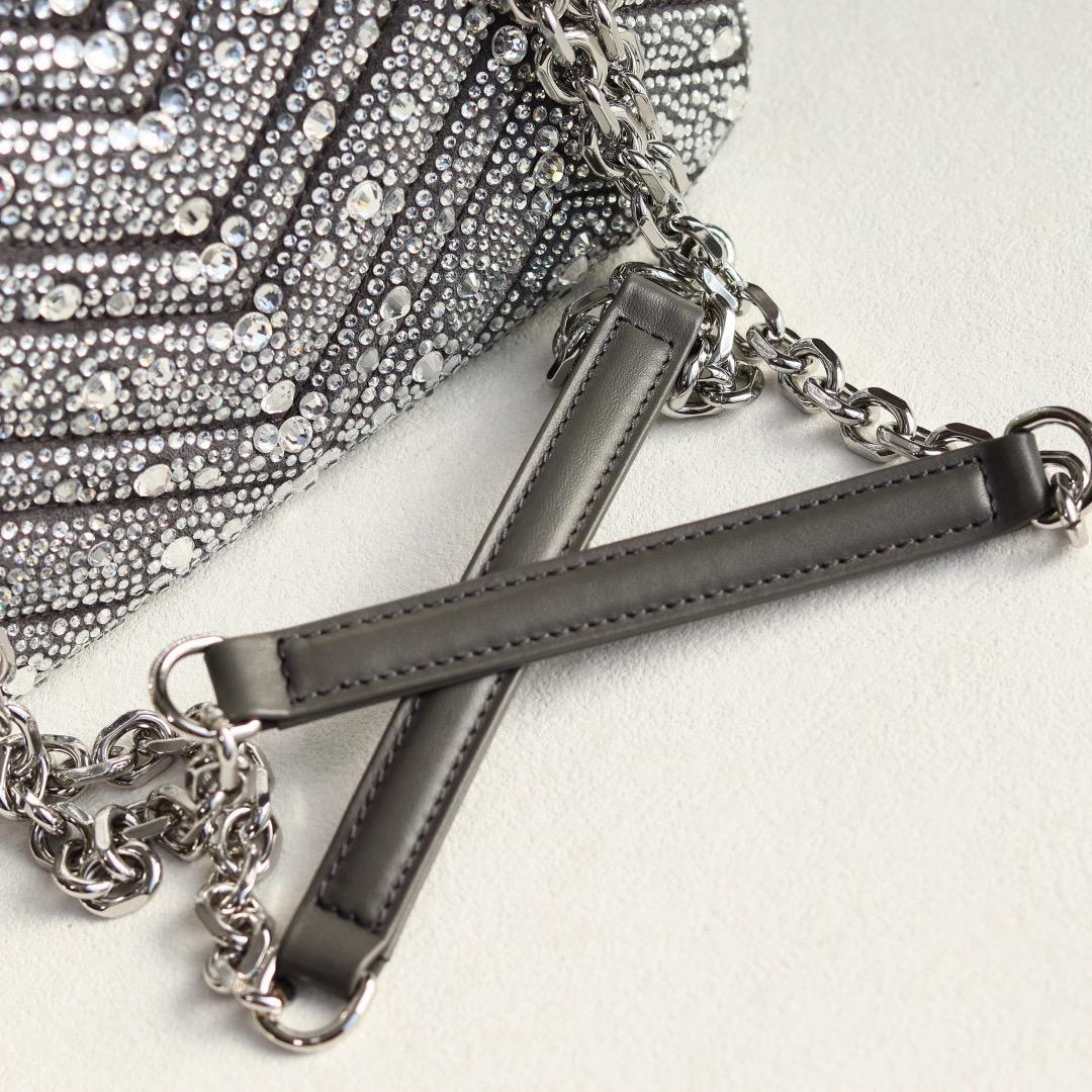 Gucci Marmont Crystal-Embellished Small Shoulder Bag