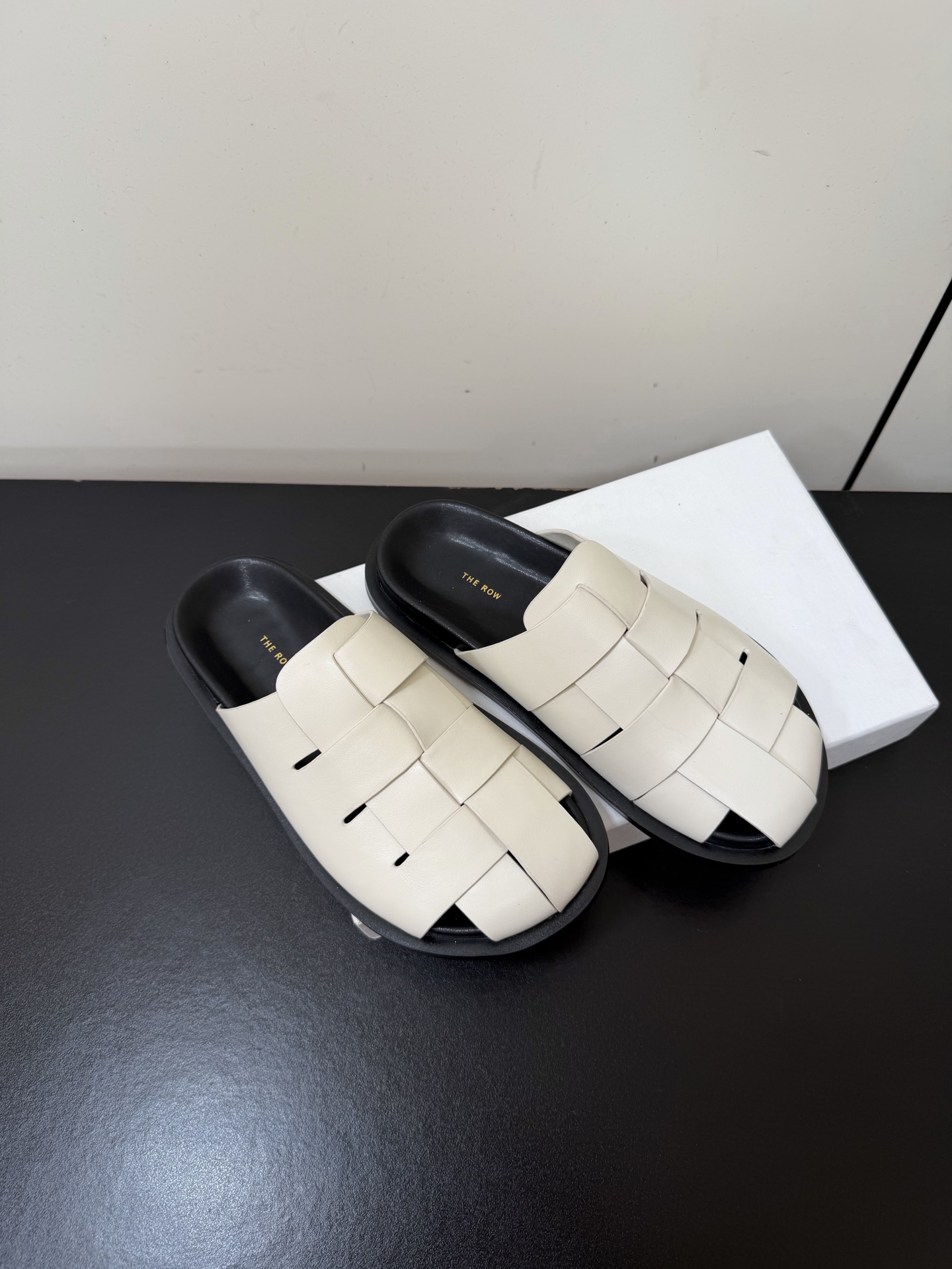 The Row Woven Leather Mules