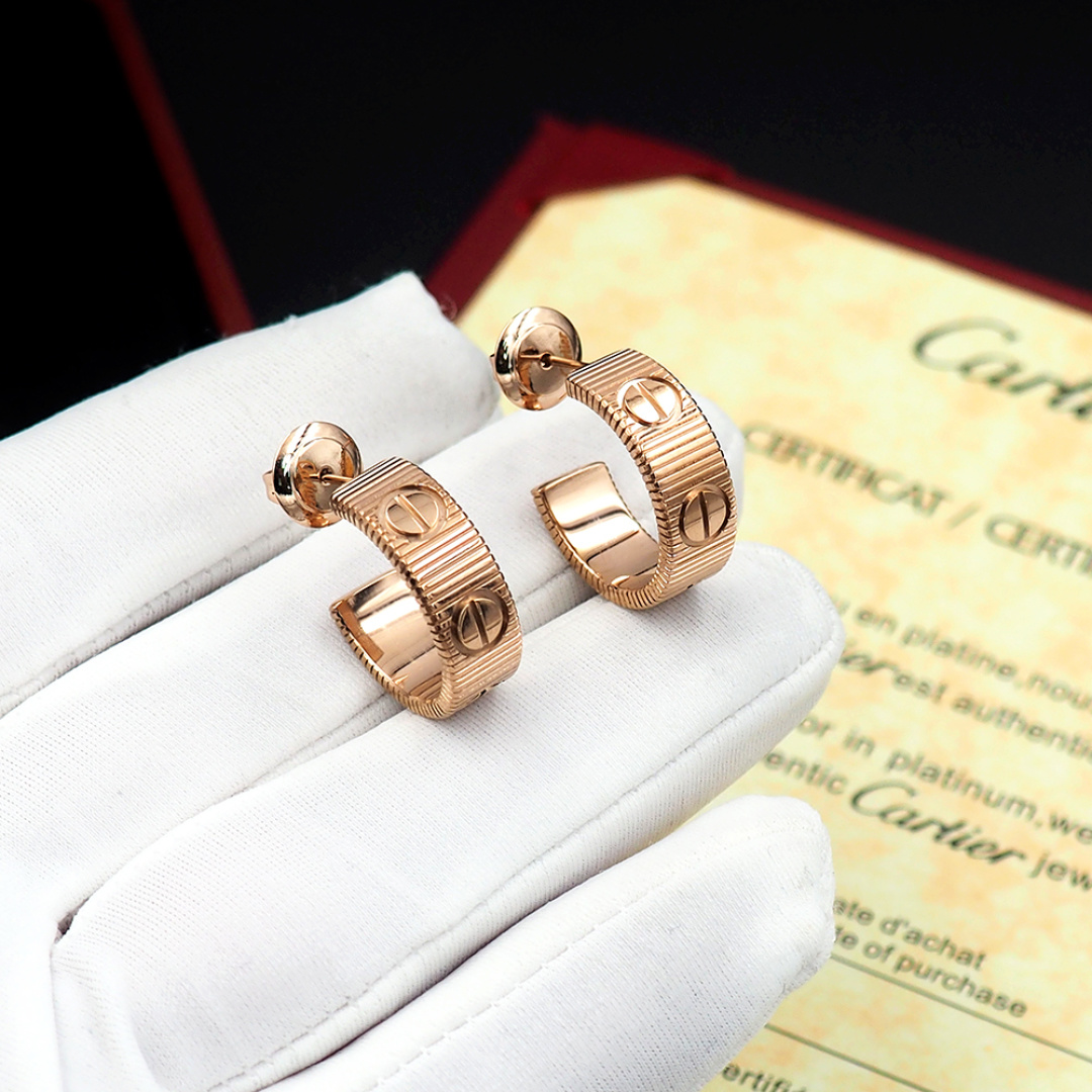 Cartier Fashion Designer Earrings-Pink gold