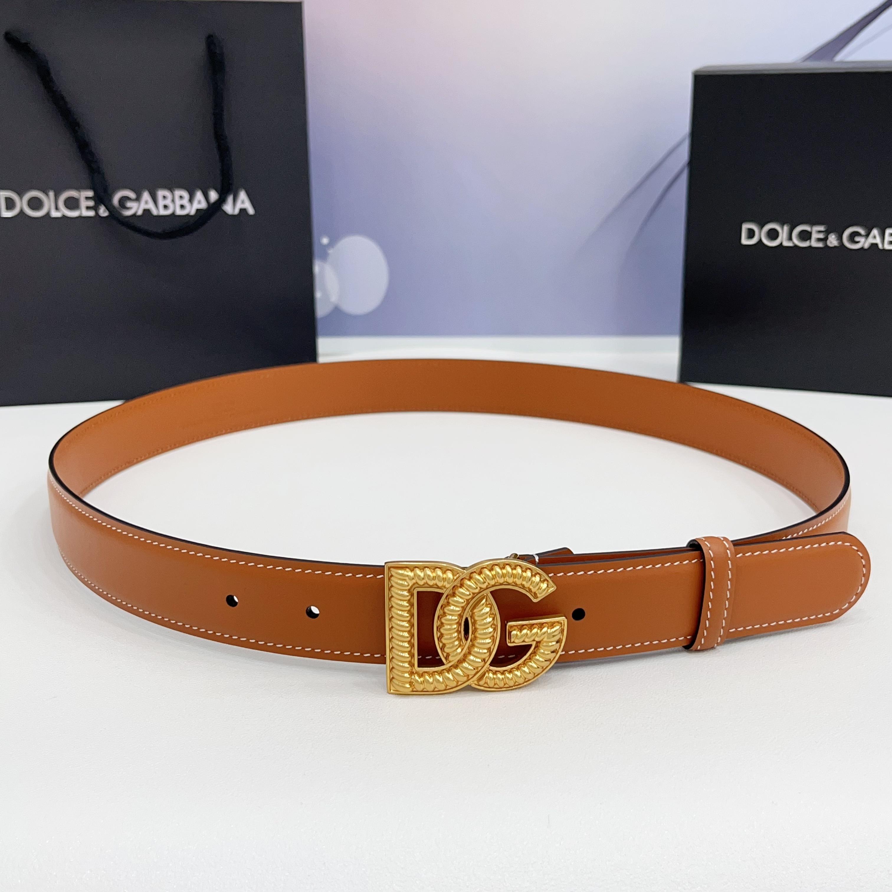 D&G Luxury DG Buckle leather Belt 3.0cm