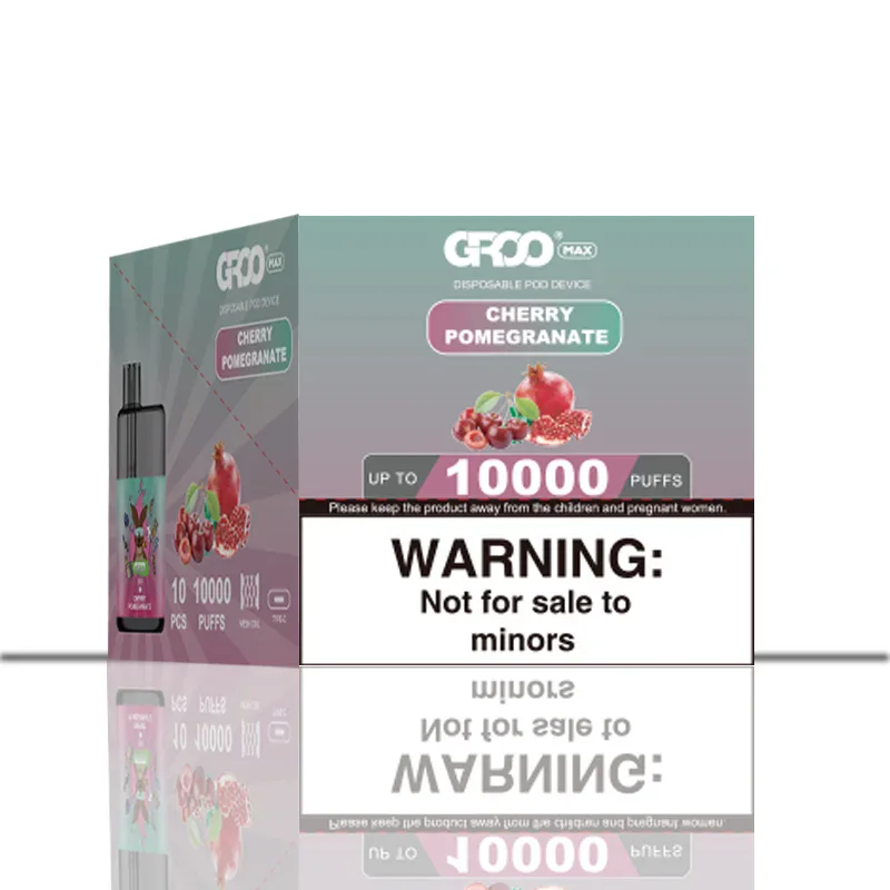 GROO MAX 10K Rechargeable Disposable Vape – Cherry Pomegranate - Vaba Vape-Shop