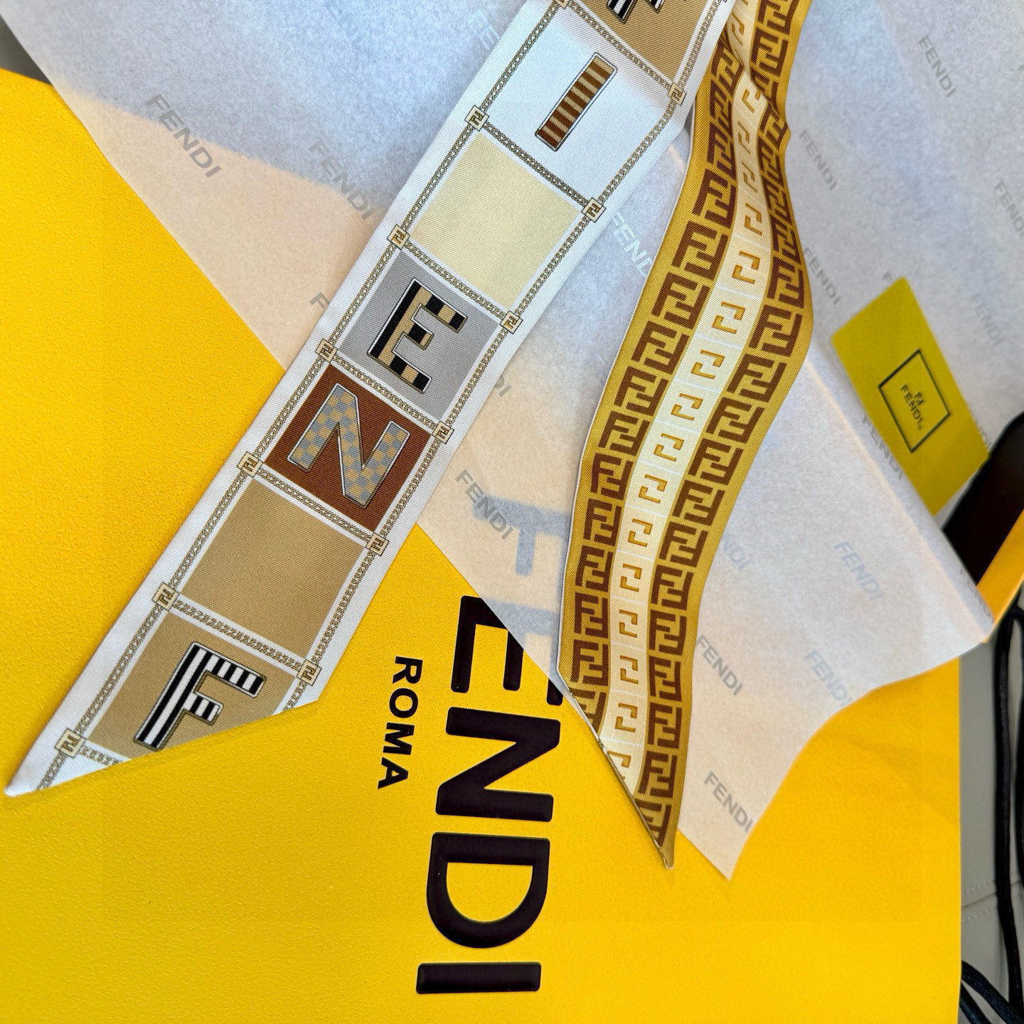 Fendi Mirror Silk Twilly Bandeau