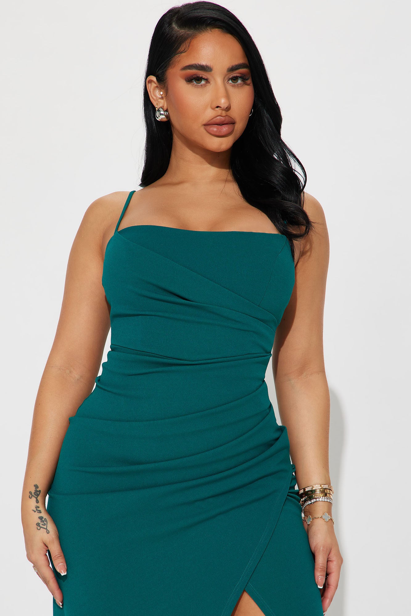 Elegant Night Maxi Dress - Emerald