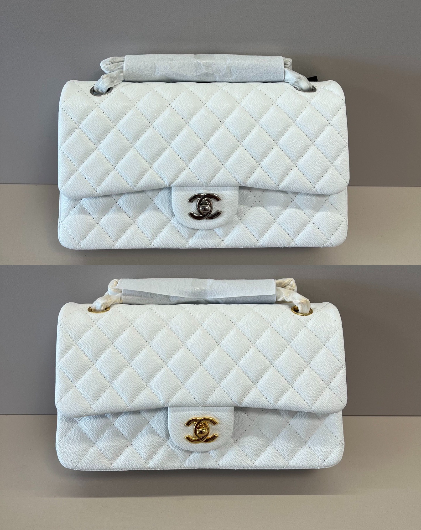 Chanel CF Medium 25CM Caviar Quilted Lambskin Leather Double Flap Shoulder Bag /10A - KAIROO