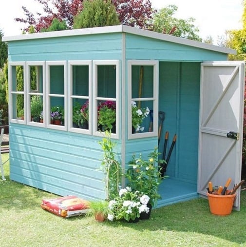 10′ x 10′ Sun Pent Wooden Garden Potting Shed