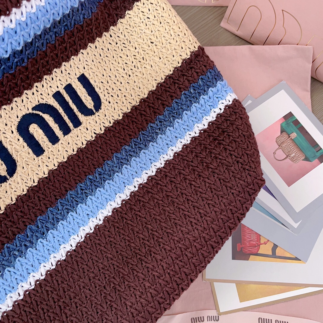 Miu Miu Embroidery and Weaving Tote Bag