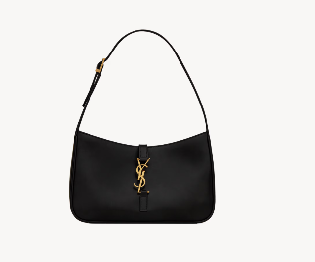 Saint Laurent Black LE 5 À 7 Bag in Smooth Leather