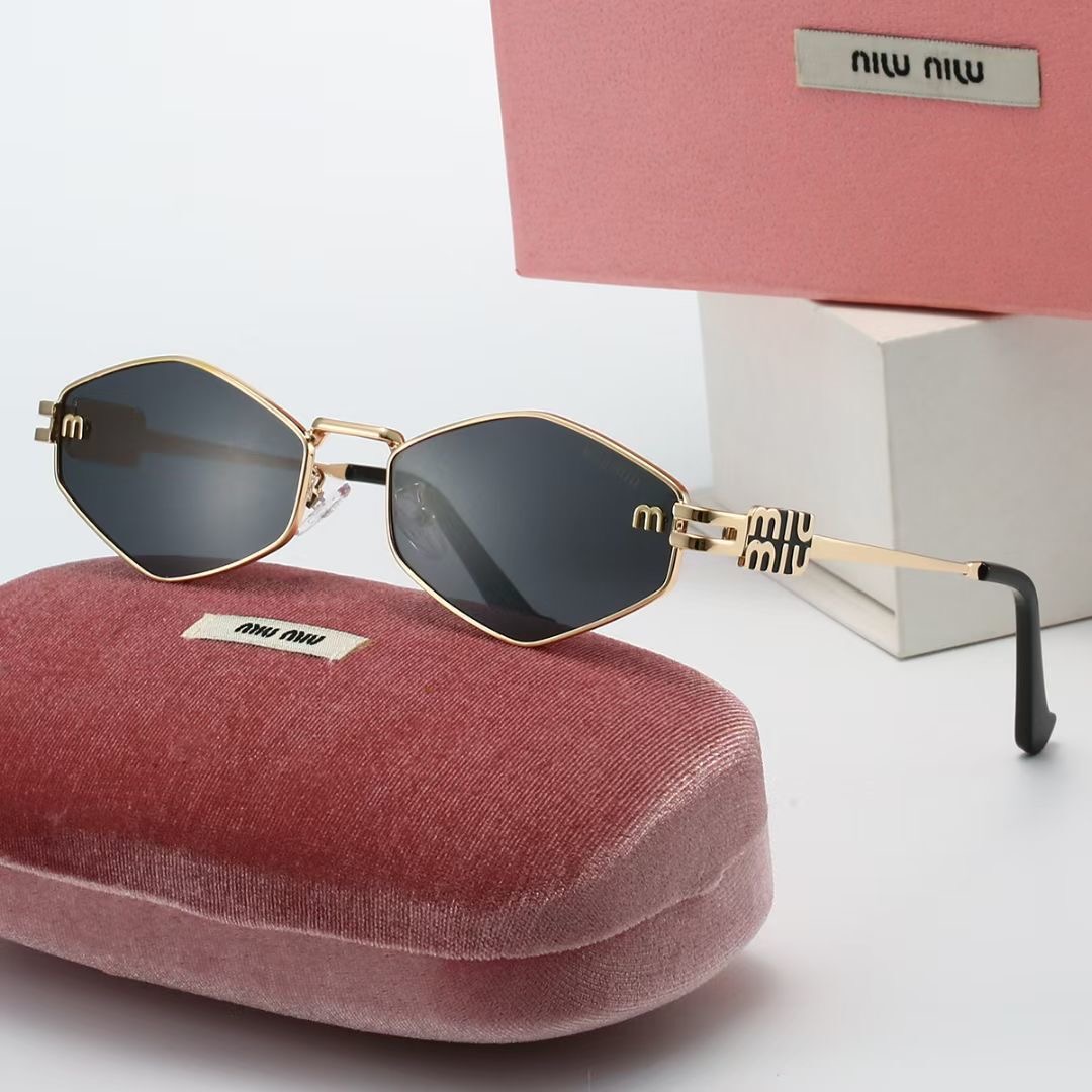 Miu Miu Geometric Polygonal Metal Sunglasses - KAIROO