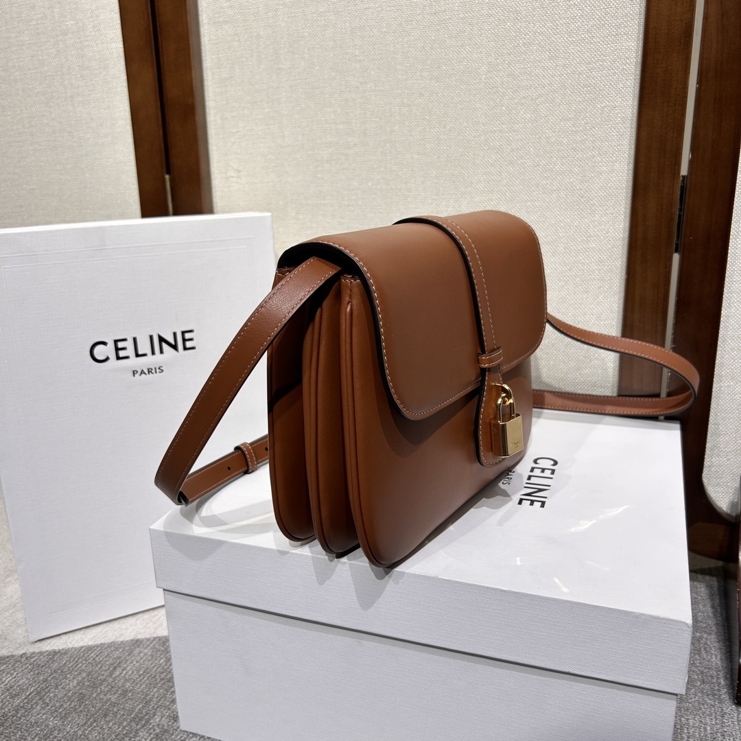 Celine Tabou Crossbody Bag in Natural Calfskin-Brown