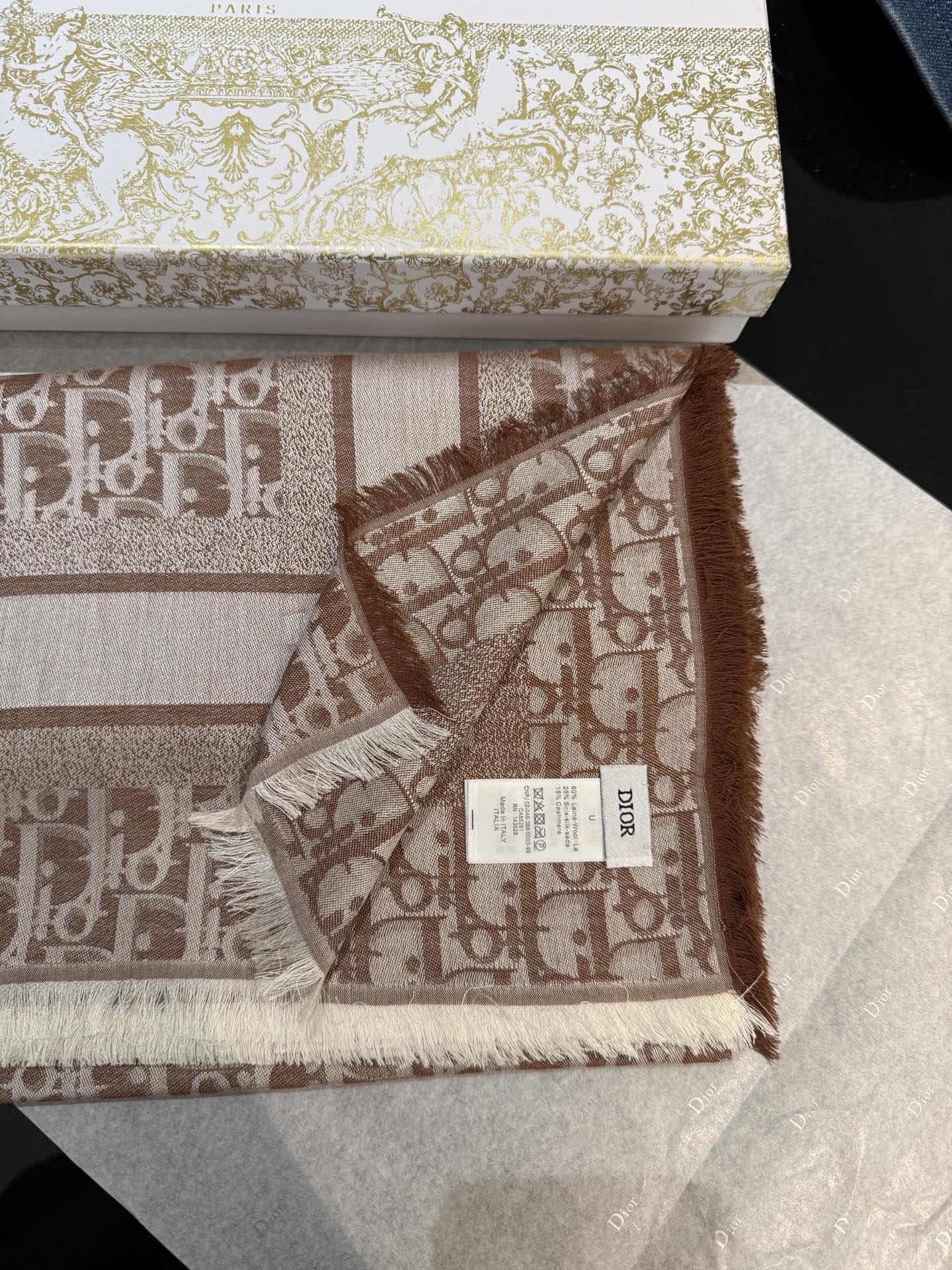 Dior Classic Oblique Silk and cashmere shawl