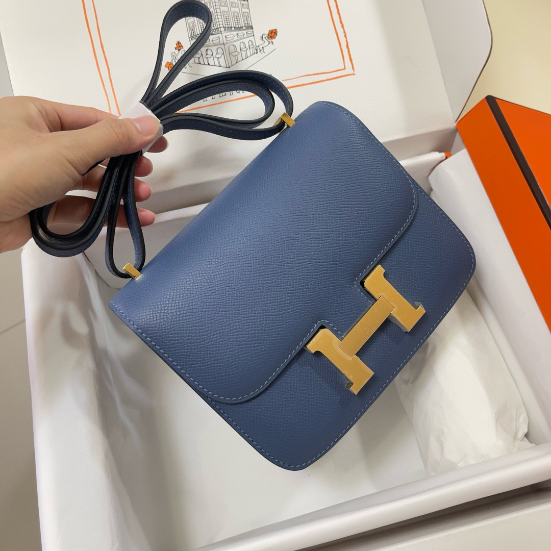 Hermes blue agateEpsom Constance 18