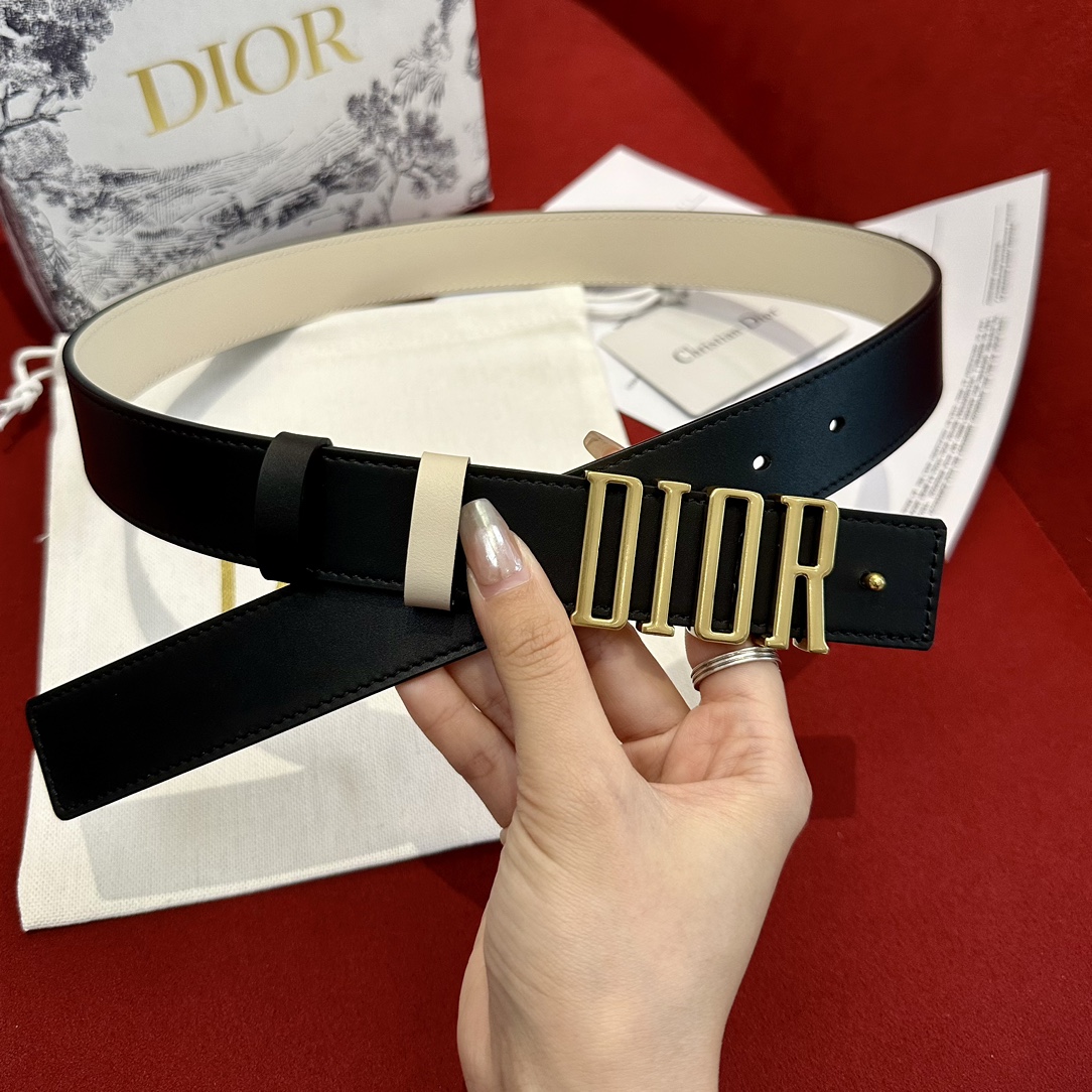 Dior Reversible Leather Belt 3cm