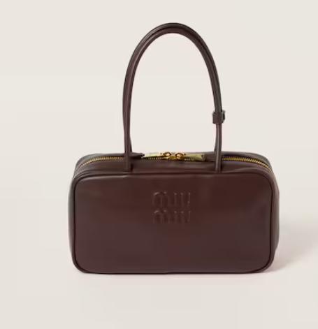 Miu Miu Medium Briarwood Beau Boston Leather Bag 5BB172