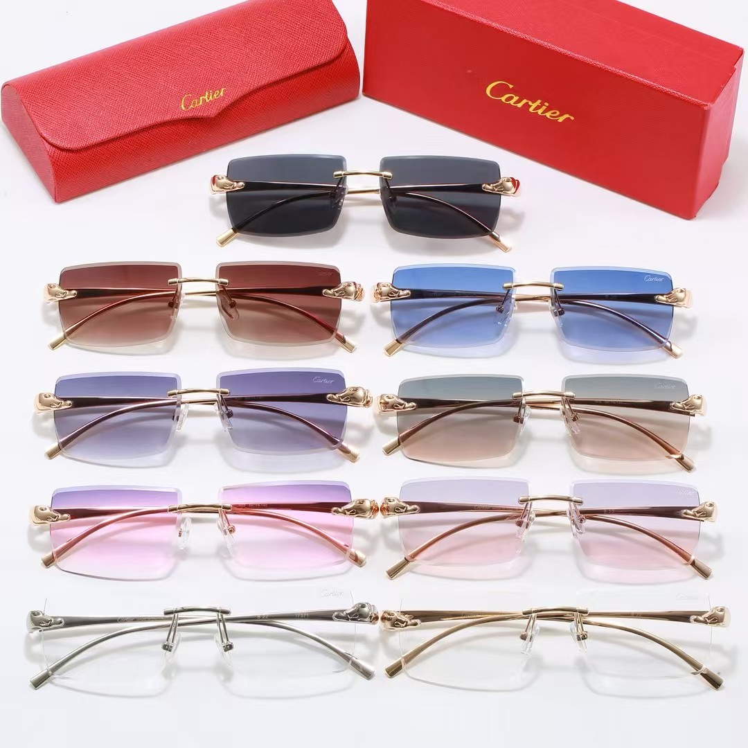 Cartier Panthère de Cartier Metal Rimless Sunglasses Top quality - KAIROO