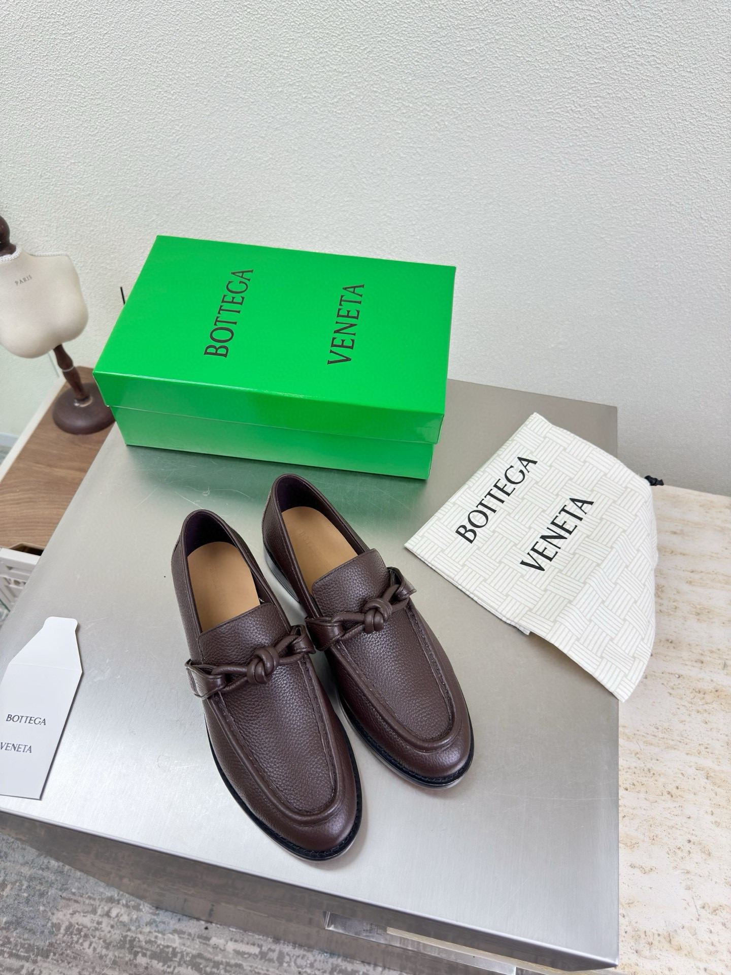 Bottega Unisex Astaire Leather Loafer in Chocolate