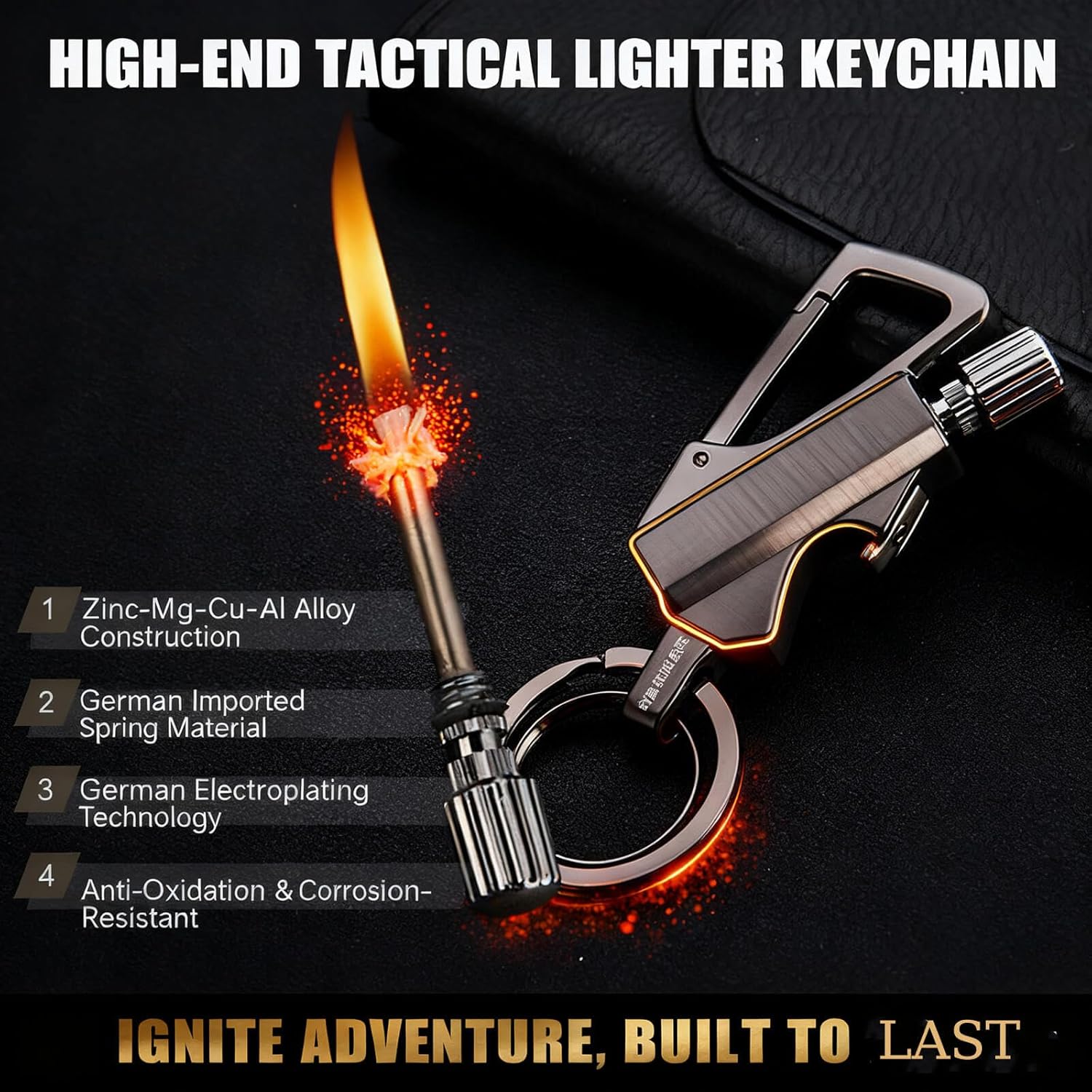 3-in-1 Permanent Match & Keychain Bottle Opener - Waterproof Metal Flint Fire Starter for Camping, Hiking & Survival ED