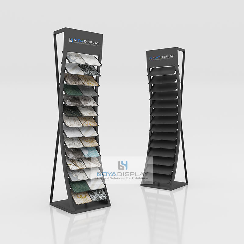 Boya Manufacturer High Quality 2.0mm Thickness Ceramic Tile Quartz Stone Sample Countertops Display Racks Advertising Custom