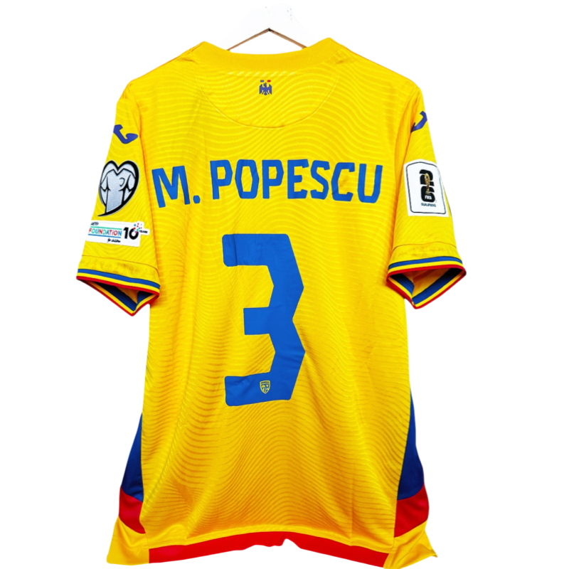Romania's home football jersey for 2025-26 Fan version