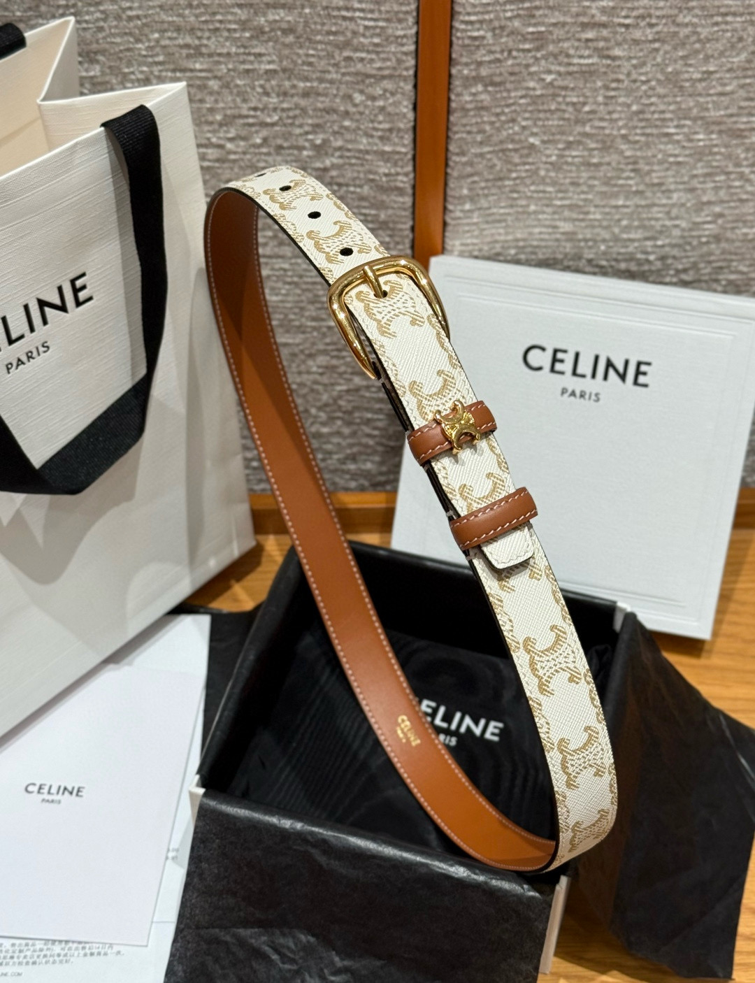 Celine Viivienne Belt Leather Belt 2.5cm