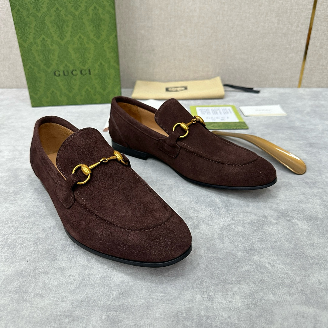 Men's Gucci Jordaan loafer with Web in Black suede
