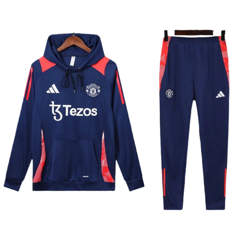 2024-25 Adidas Manchester United Men Hooded Training Tracksuit Kits