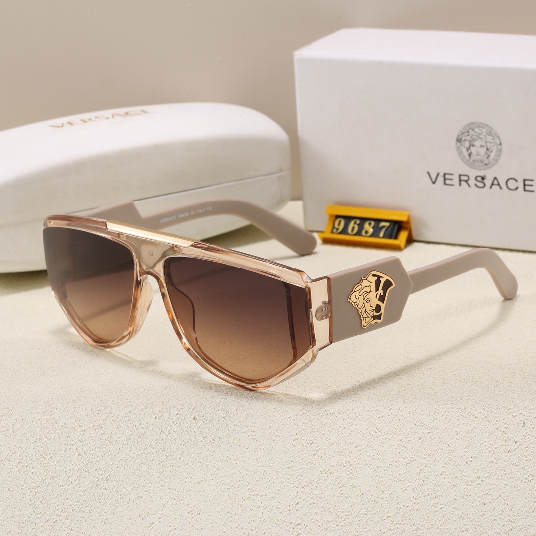 Versace Medusa Biggie Oversized Flat Top Shield Sunglasses Top quality - KAIROO
