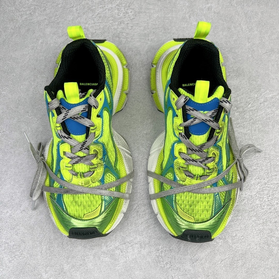Balenciaga 3XL Neon Green Mesh Polyurethane Wrapped Laces Oversized Chunky Sneakers - KAIROO